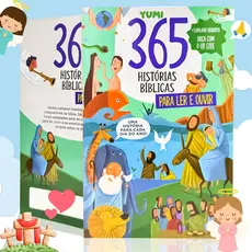 Livro Infantil 365 Histórias Bíblicas Para Ler E Ouvir Áudio - Com Qr Code E Lindas Ilustrações