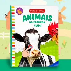 Livro Infantil Bebê Toque E Sinta Animais Fazenda Livro Sensorial Texturas Realistas Premium