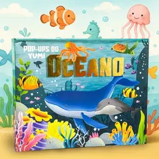 Livro Infantil Pop-Up Oceano 3D | Animais Marinhos Interativos | Capa Dura Livro Educativo