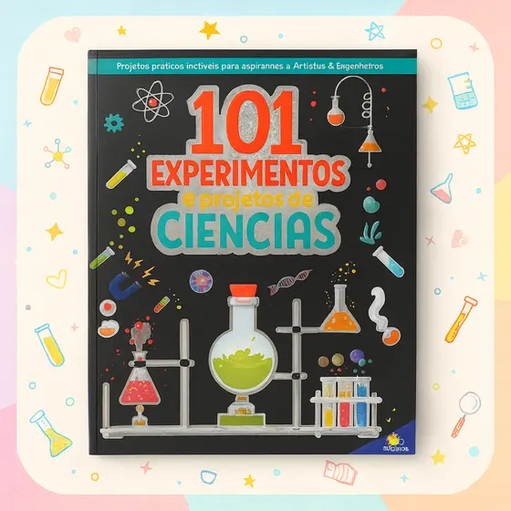 Livro Infantil Educativo 101 Experimentos E Projetos De Ciências | Aprendizado Divertido E Interativo
