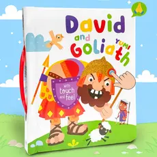 Livro Infantil Histórias Bíblicas Em Inglês Com Toque E Sinta - David and Goliath | Bíblia do Bebê Sensorial