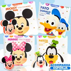 Coleção Livro De Banho Disney Baby: Mickey E Amigos Com Esponja Macia E Leitura Sensorial Para Bebês