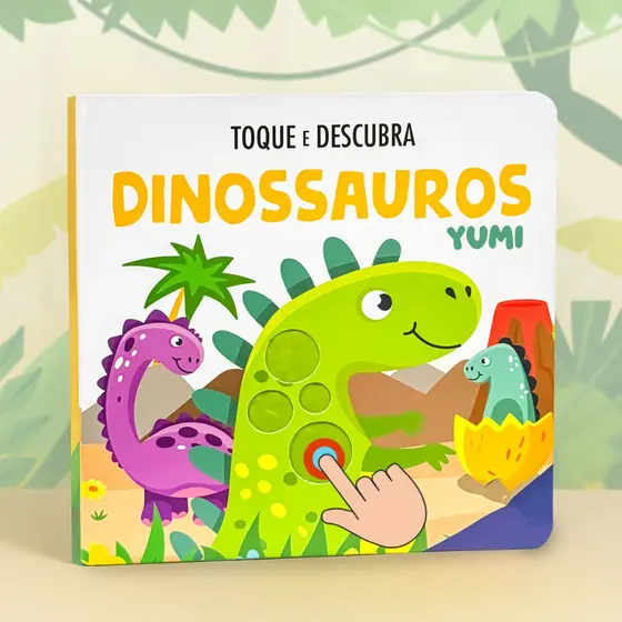 Livro Infantil Bebê - Toque E Sinta Dinossauros Livro Sensorial Texturas Capa Dura Colecionável