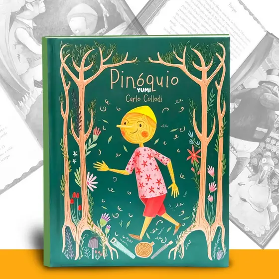 Livro Literatura Infantil Pinóquio | Grandes Clássicos Ilustrado | Edição Capa Dura Presente Colecionável
