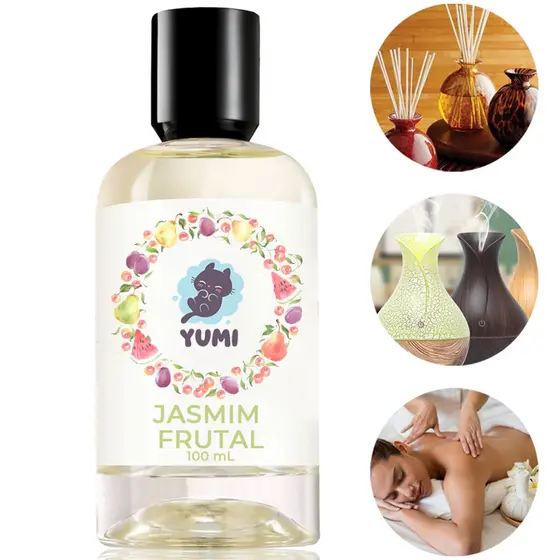 Essência Concentrada 100ml Jasmim Frutal Aromatizador Umidificador Elétrico Hidrossolúvel Forte