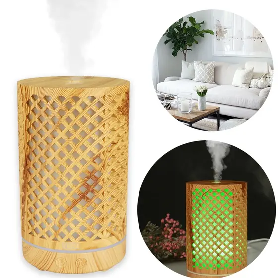 Umidificador Aromatizador De Ambientes Difusor Madeira Com Listras Yumi Original