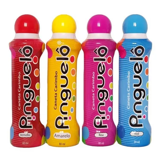 Kit 4 Caneta Bolinha Pinguelo De 80ml Marcador De Bingo