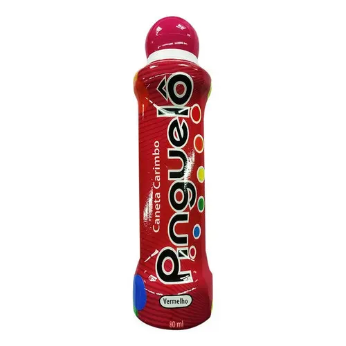 Marcador De Bingo Caneta Carimbo Pinguelô 80ml Vermelho