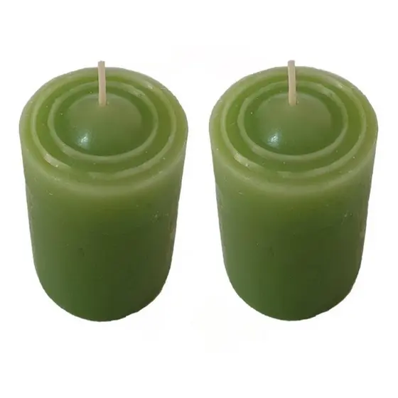 Kit 2 Velas Perfumadas Com Cheiro De Erva Doce - Cor Verde