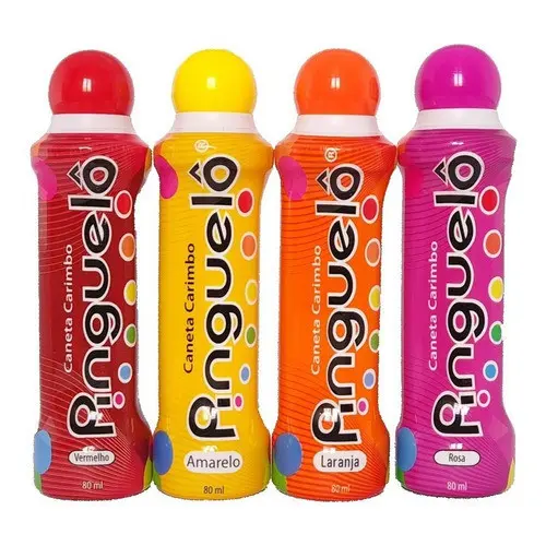 Kit 4 Marcador De Bingo Pinguelô De 80ml + Cartela De Bingo