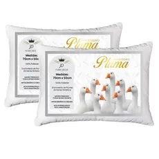 Kit 2 Travesseiros Penas E Plumas De Ganso Anti Alergico Material Sintético
