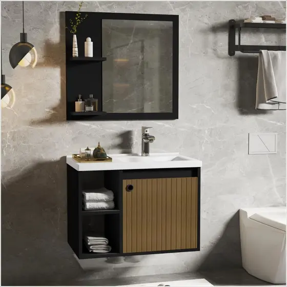 Gabinete Banheiro 60cm com Espelheira e Cuba Embutida – Várias Cores, Moderno e Completo