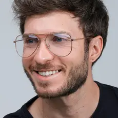 Óculos Armação Unissex Aviador Para Óculos Feminino Oval Dourado Lentes Sem Grau