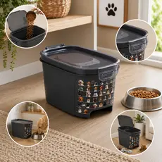 Pote Porta Ração Baixo Com Tampa Hermetica e Dosador Pets 4 L
