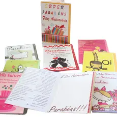 Cartão de Parabéns Feliz Aniversário 18 x 12cm com envelope