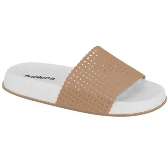 Chinelo Slide Moleca Gaspea 5538 -100 Bege - 100% Original