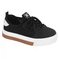 Tenis infantil Mesh Molekinho Preto Branco.