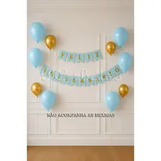 1 Faixa Varal De Letras Papel Feliz Aniversário Bandeirinhas Decoração De Festa EVENTOS