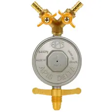 Regulador Registro De Gás Apis 1kg/h com Saída Dupla Forno E Cooktop