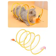 Brinquedo Túnel Mola Interativo Para Gato Dobrável Flexível