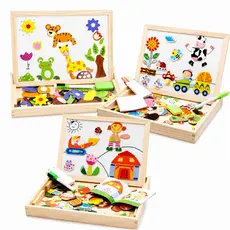 Brinquedo Lousa Magnetica 3 em 1 Infantil Imã Educativo Madeira Pedagogico Com canetinha giz e apagador