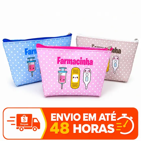 Necessaire Farmacinha Porta Remedio Pronta Entrega Medicamentos Dia a Dia Enfermagem Estampa