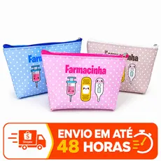 Necessaire Farmacinha Porta Remedio Pronta Entrega Medicamentos Dia a Dia Enfermagem Estampa