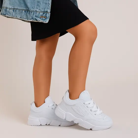 Tênis Infantil Casual Feminino Masculino Básico Moderno Escolar Branco