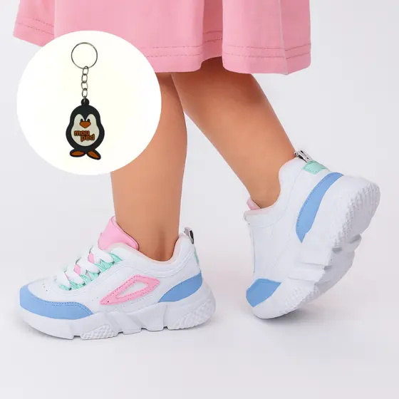 Tênis Infantil Feminino Casual Blogueira Colorido Confortável com Chaveiro
