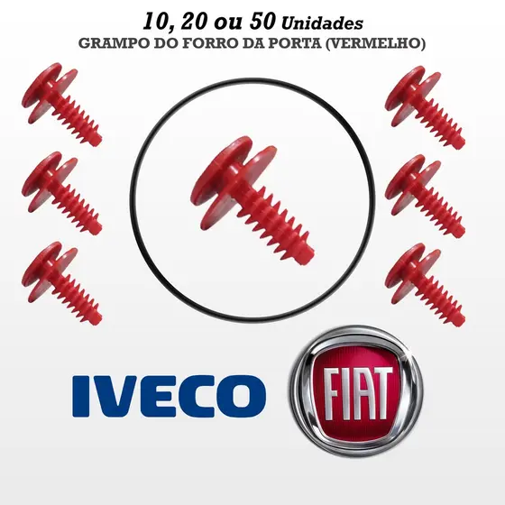 10, 20 ou 50 Grampos Presilhas Forro da Porta FIAT IVECO