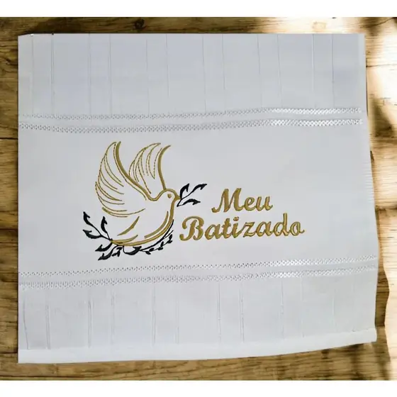 Toalha Meu Batizado Bordado Batismo Bebê Lembrancinha