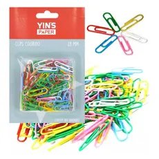 100 Un Clips Colorido Metal Prendedor Papel Clip Com 28 Mm