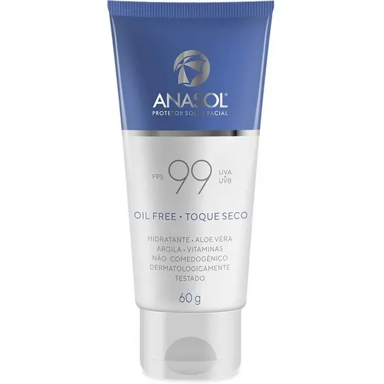 Anasol Protetor Solar Facial FPS 99 Toque Seco 60g Vegano
