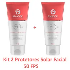Anasol Kit 2 Protetores Solar Facial FPS 50 - Toque Seco - 60g