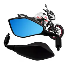 Retrovisor Esportivo Z400 Haste Curta 90° Lente Azul Convexa Rebaixado Universal Honda