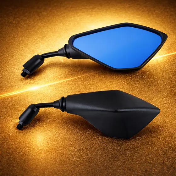 Retrovisor Moto Estilo Kawasaki Z400 Fixo Rosca Honda CB300 Titan Fan Lente Azul Convexa Par