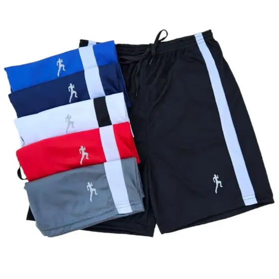 Kit 6 ou 3 Bermudas Shorts Masculina Calção Academia Esportiva Esportivo Faixa
