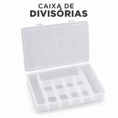 Caixa Box Organizadora Com Divisórias e Tampa Estojo Plástico Para Ferramentas Parafusos Prego