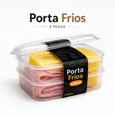 Porta Frios Hermético Duplo Transparente para Presunto Queijo Organizador de Geladeira Empilhável BPA Free