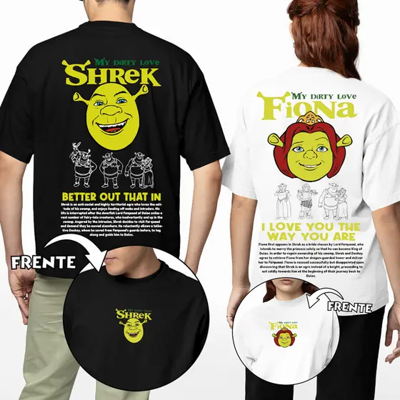 Kit Camiseta Casal Ogro e Ogra Principe e Princesa Conjunto Roupas de Casal Algodão 30.1 Premium