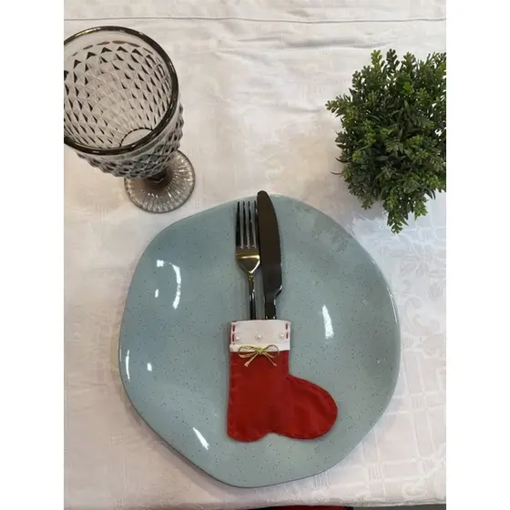 Kit com 4 unidades Meias porta talheres Decoração Natal