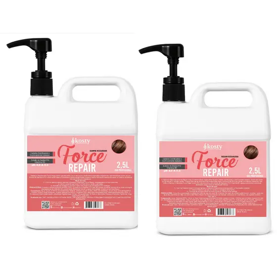KIT FORCE REPAIR KOSTY  p/ Cabelos Danificados e Quimicamente TratadoS
