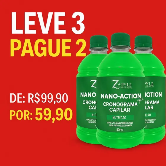 kit 3  nano tecnologia capilar nutrição 500ml potencializador de progressiva
