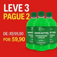 kit 3  nano tecnologia capilar nutrição 500ml potencializador de progressiva