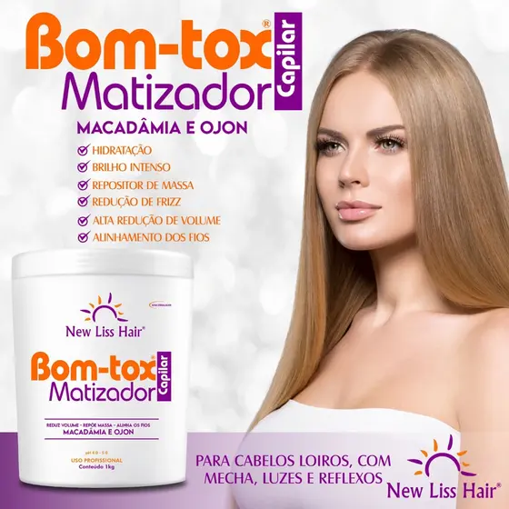 Botox Matizador New Liss Hair 1k Para Loiras Nova Embalagem