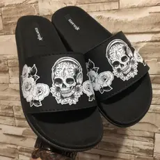 Chinelos Slides Solaris Caveira Mexicana Masculino Feminino Tendência 2026
