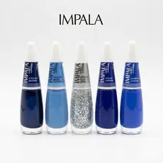 Kit 5 Esmaltes Impala Tons de Azul