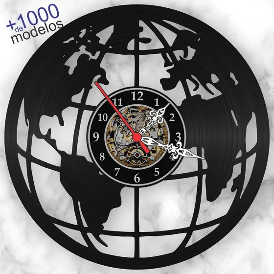 Relógio Parede Planeta Terra Globo Terrestre Profissõs Professor Geografia Disco Vinil Lp iLustrado