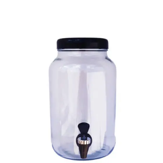 Suqueira de Vidro com Torneira Preta Ideal para Festas e Eventos, Capacidade de 3 Litros cada