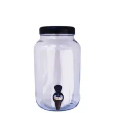 Suqueira de Vidro com Torneira Preta Ideal para Festas e Eventos, Capacidade de 3 Litros cada